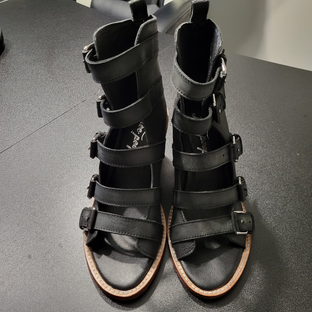 Free People Buckle Up Baby Block Heels